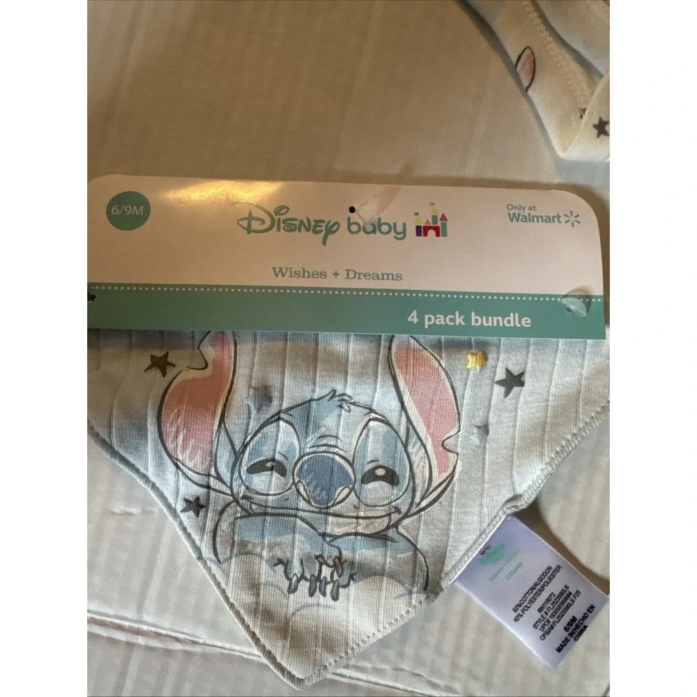 Disney Baby Size 4pc Stitch Outfit Set Sleeper 6-9 Months